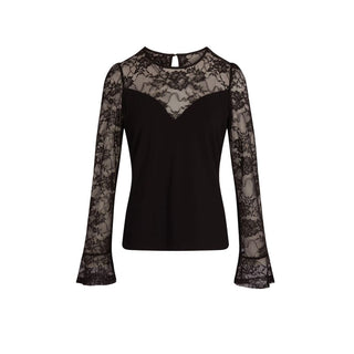 Black Viscose Long Sleeve T-Shirt
