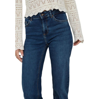 Blue Cotton Bootcut Jeans