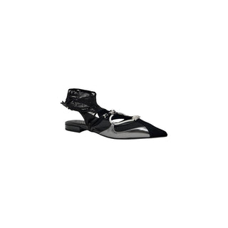 Black Leather Ballet Flats