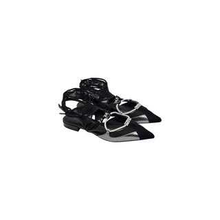 Black Leather Ballet Flats