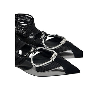 Black Leather Ballet Flats