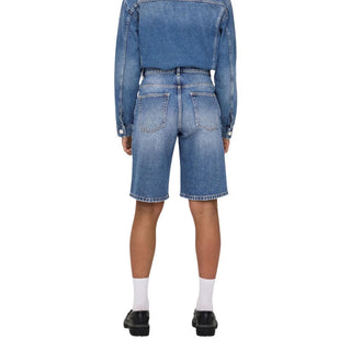 Blue Cotton Bermuda Shorts