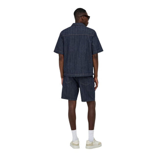 Blue Cotton Shortsleeve Shirt