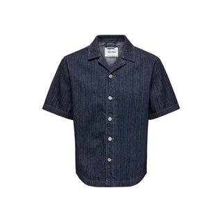 Blue Cotton Shortsleeve Shirt