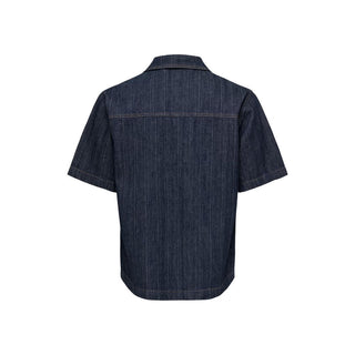 Blue Cotton Shortsleeve Shirt