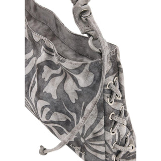 Gray Cotton Handbag