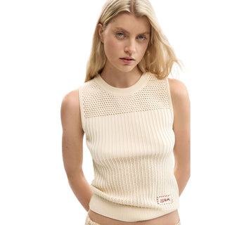 Beige Cotton Tank Tops