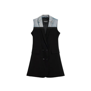 Black Polyester Midi Dress