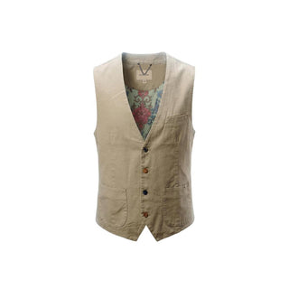 Beige Cotton Waistcoat