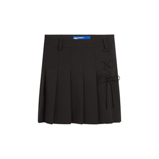 Black Polyester Mini Skirt