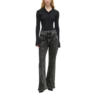 Black Recycled Cotton Mom Jeans