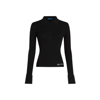 Black Viscose Long Sleeve T-Shirt