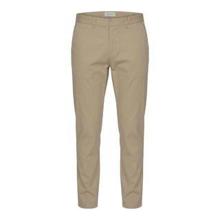 Beige Cotton Skinny Pants