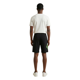 Black Cotton Bermuda Shorts