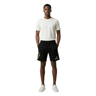 Black Cotton Bermuda Shorts