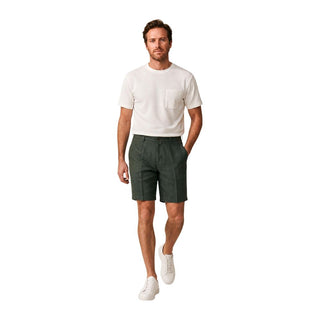 Green Linen Bermuda Shorts