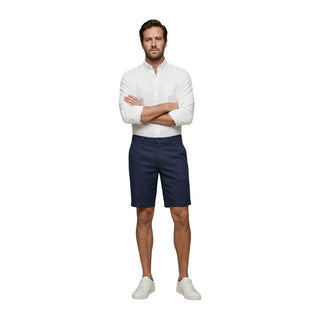 Blue Linen Bermuda Shorts