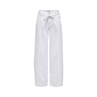 White Cotton Mom Jeans