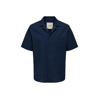 Blue Cotton Shortsleeve Shirt