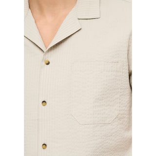 Beige Cotton Shortsleeve Shirt
