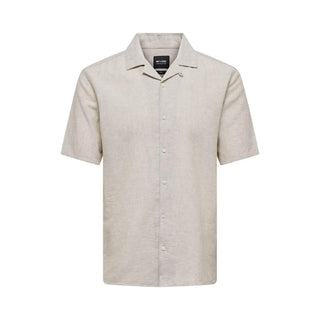 Beige Linen Shortsleeve Shirt