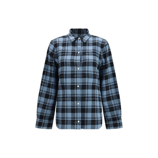 Blue Cotton Full-Length Jacket