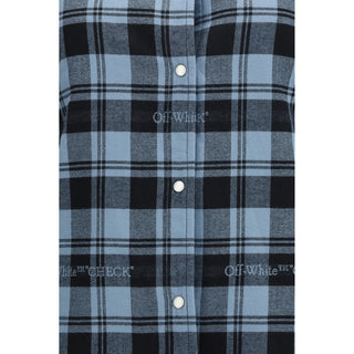 Blue Cotton Full-Length Jacket
