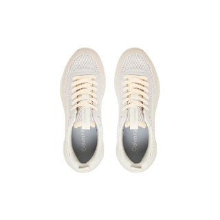 Beige Leather Chunky Sneakers