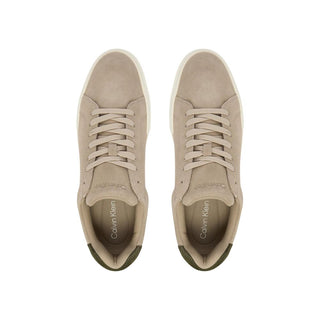 Gray Leather Low Top Sneakers