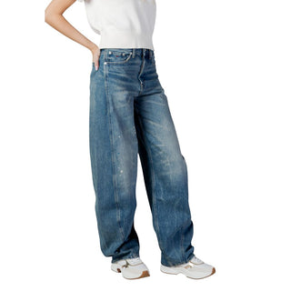 Blue Recycled Cotton Flared Jeans