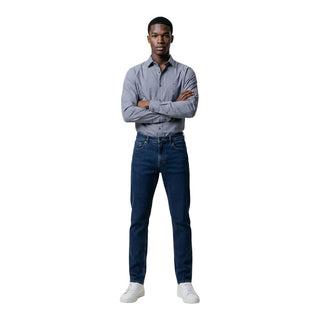 Blue Polyester Dress Shirt