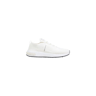 White Polyester Athletic Sneakers
