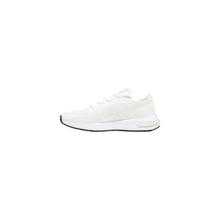 White Polyester Athletic Sneakers
