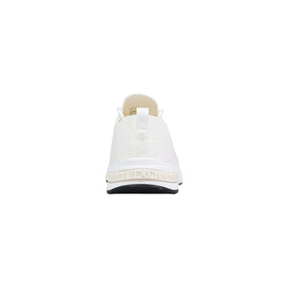 White Polyester Athletic Sneakers