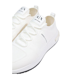 White Polyester Athletic Sneakers