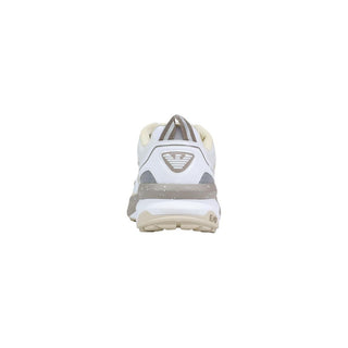 White Polyester Athletic Sneakers