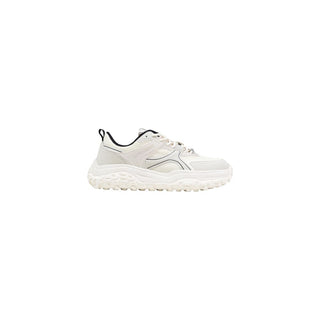 White Polyester Athletic Sneakers