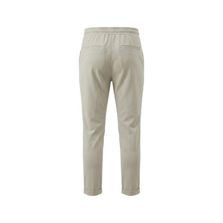 Beige Polyester Casual Pants