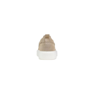 Beige Leather Slip-On Loafers