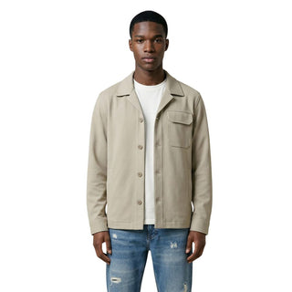 Beige Polyester Full-Length Jacket