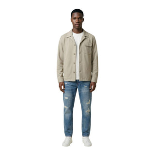 Beige Polyester Full-Length Jacket