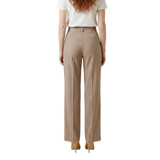 Beige Viscose Dress Pants