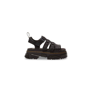Black Leather Platform Sandals