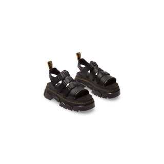 Black Leather Platform Sandals