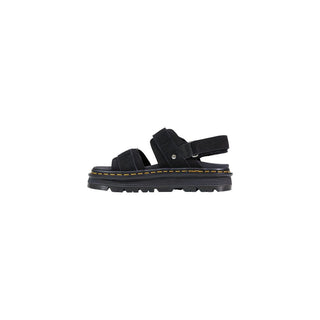 Black Leather Flat Sandals