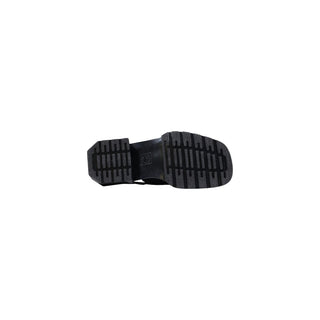 Black Leather Mules
