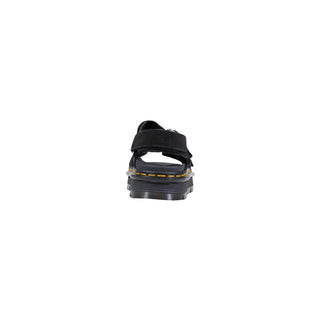 Black Leather Flat Sandals