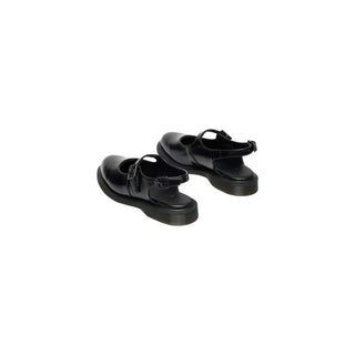 Black Leather Flat Sandals