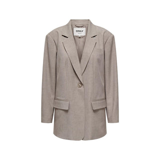 Beige Polyester Blazer