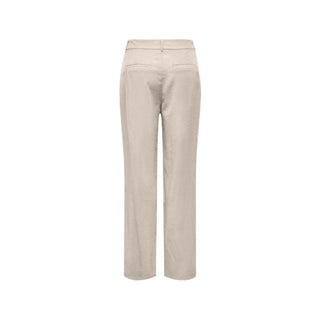 Beige Viscose Casual Pants